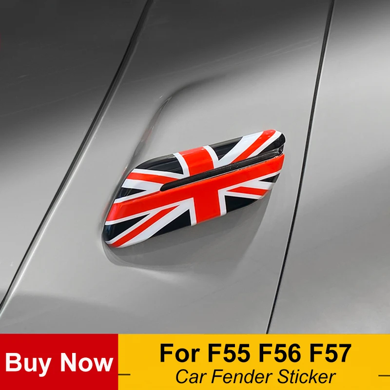 

2pcs Union jack Exterior Side Fender Cover Signal Light Case Sticker for M 1 Coope r F 55 F 56 F 57 Car Accessories