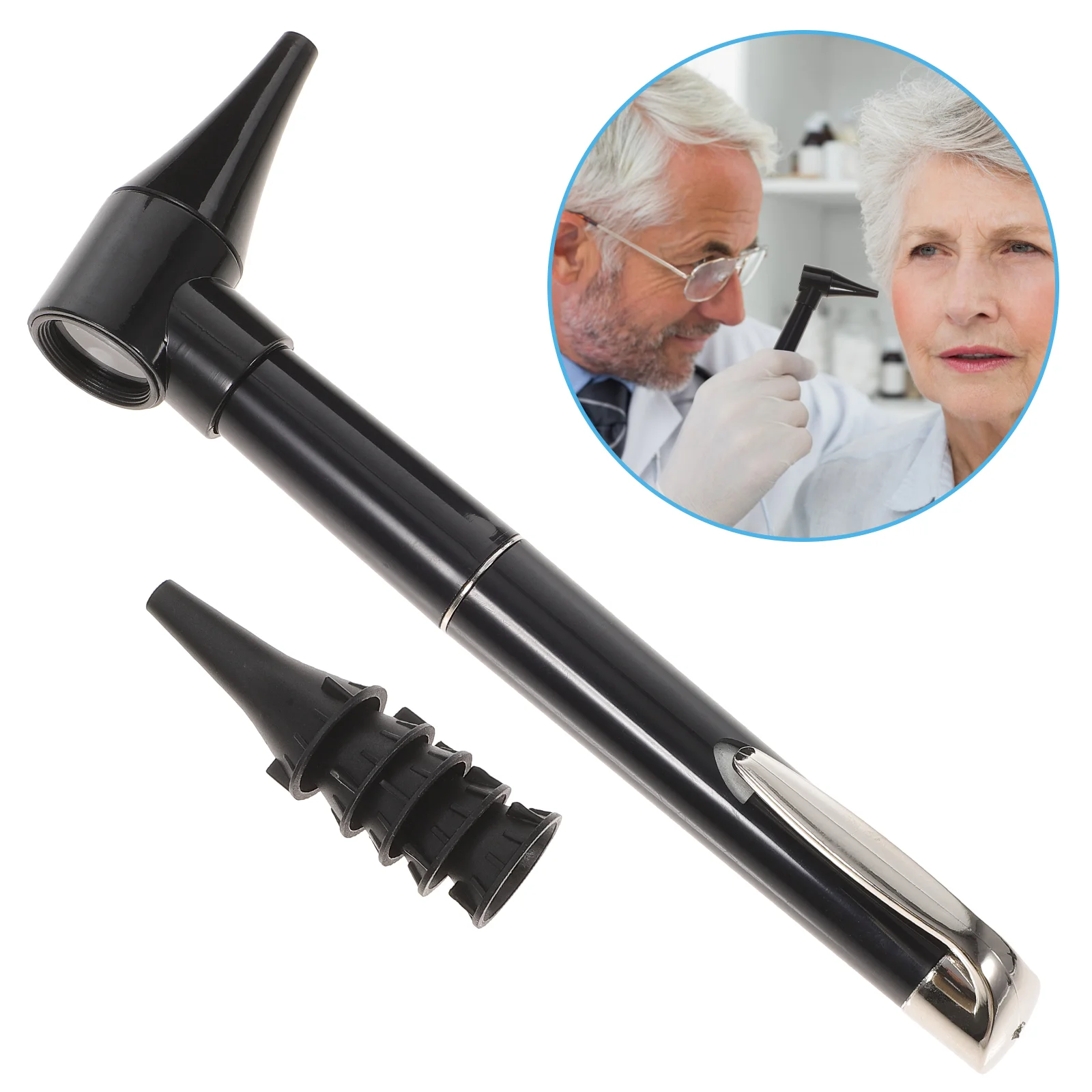 Ear Care Set Medical Otoscope Adjustable LED Light Flashlight Bright Complete Examination Kit