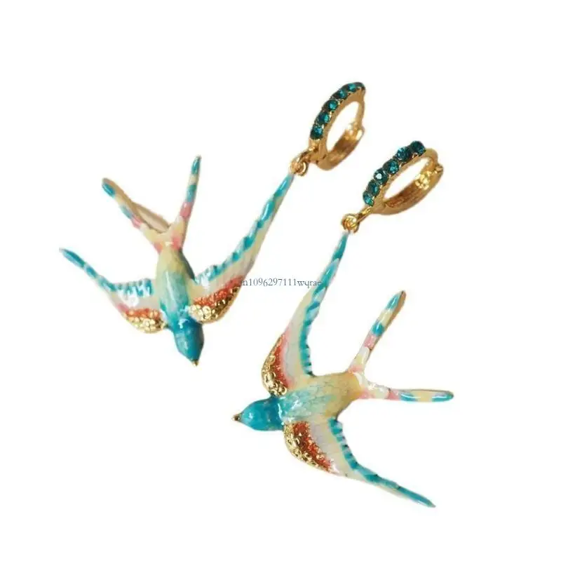 Stylish Enamel Swallow Earrings Unique Enamel Swallow Earrings Designed For Those Who Love Distinctive Styles