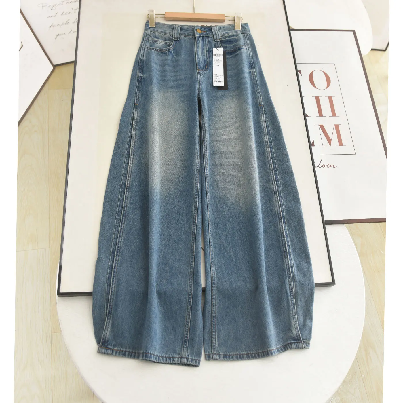 

High Waist Loose Fit Slimming Wide Leg Jeans Women's Spring Summer Style Knife Casual High Quality Denim Pants