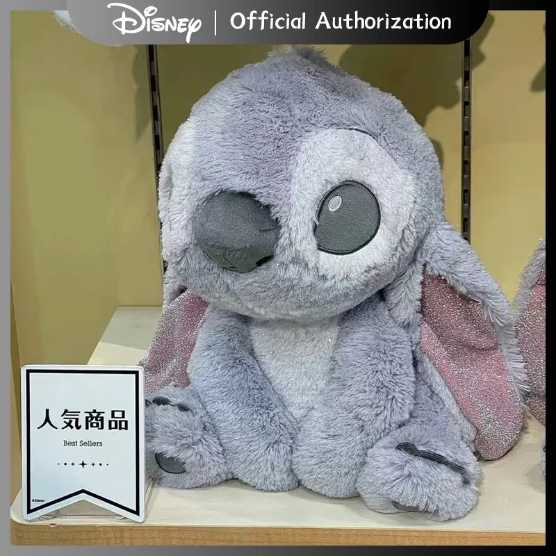 30CM-70CM New Sparkling Disney Lilo & Stitch Grey Doll Cartoon Shiny Plush Toy Cute Anime Stuffed Kawaii Birthday Gift Christmas