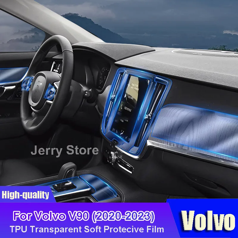 

For Volvo V90 (2020-2023) Car TPU Gearbox Panel Film Dashboard Protective Sticker Interior Cover Anti-Scratch Car Accessories