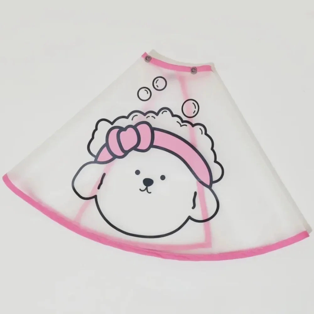 Adjustable Pet Cloak Waterproof Transparent Pet Haircut Cape Cartoon Print Polyester Pets Clothes Cloak For Dogs Cats Tear Stain
