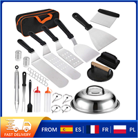 29PCS Barbecue Griddle Accessories Kit Stainless Steel Spatula Set Hamburger Press Tongs Brush Outdoor Grill Cooking Tools Gift