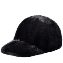 harppihop fur real mink fur hats marten skin fur hats mink mink hat men's Baseball Cap Hat peaked cap warm winter hat