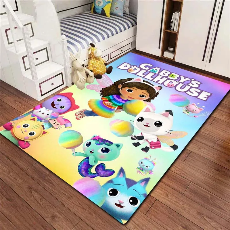 Cute Cartoon Fashion G-Gabby-Dollhouse-e Printed Carpet Luxury Children's Room Decoration Entrance Non slip Carpet Gift Corridor