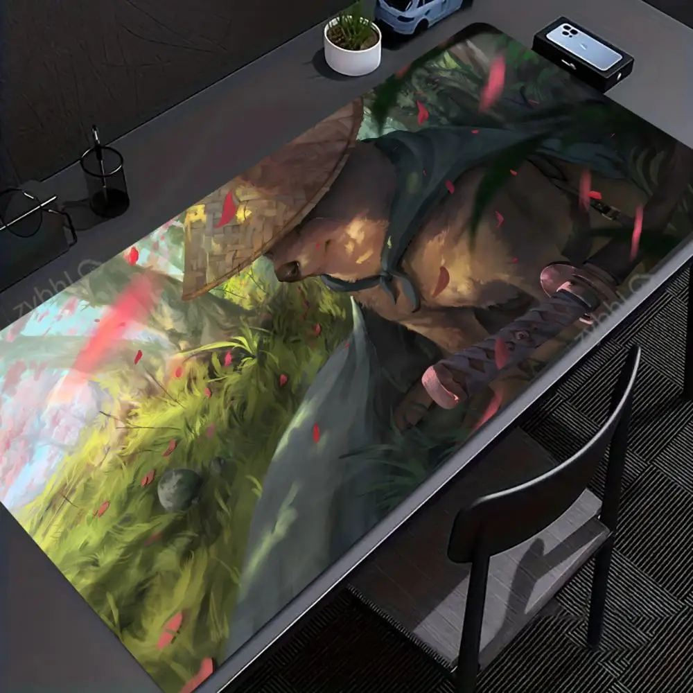 

Shiba Inu Samurai Mouse Pad Esports Office Laptop DeskMat XXL Rubber Anti-slip Gaming Long Desk Mat Game Accessories Mousepad
