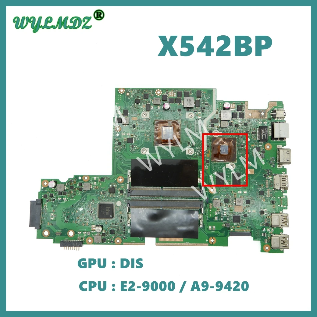 

X542BP Mainboard For ASUS X542B X542BP A580B K580B X542BA Laptop Motherboard With A9-9420/E2-9000 CPU 100% Tested