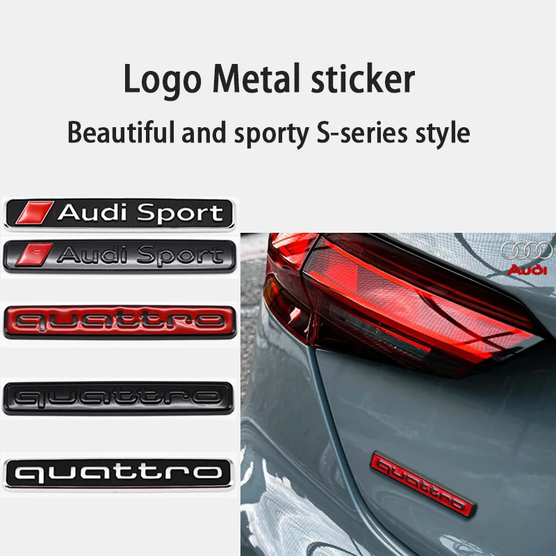 3 Color Metallic Quattro Logo Front Grille Badge Sport Badge Sticker Decal For Audi A3 A4 A5 A6 A7 A8 S3 S4 S5 S6 Q3 Car Style