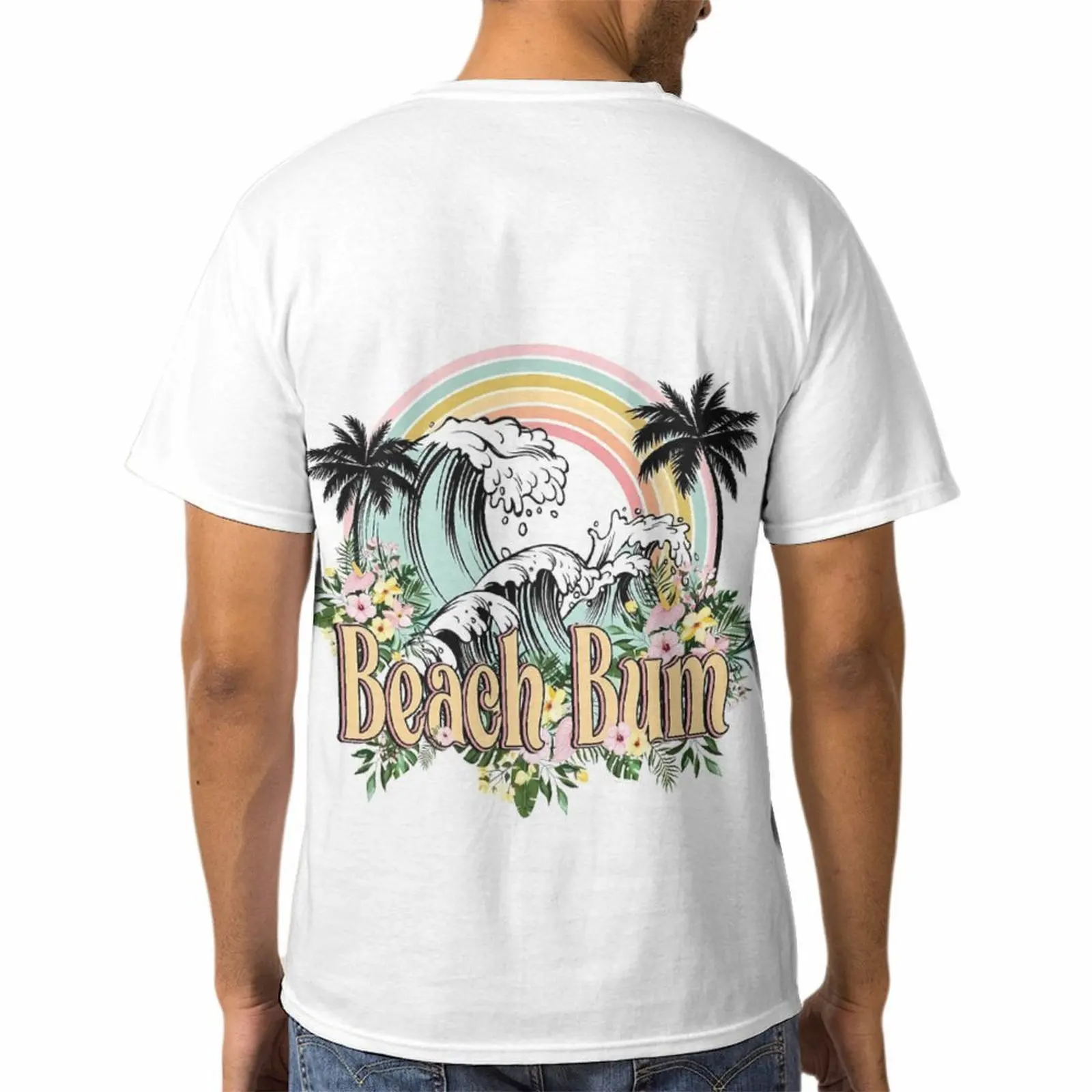 Man Fashion Coconut Trees Print T shirt Sunlight Tops Beach Tees Hawaii Clothes Clothing mans Woman T-shirt 3d Tshirts graphic