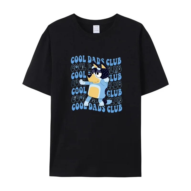 Bluey Regular T-Shirt Black And White Adult Casual Skin Friendly Comfortable Cute Cartoon Printed Bingo Summer Short Sleeve Gift