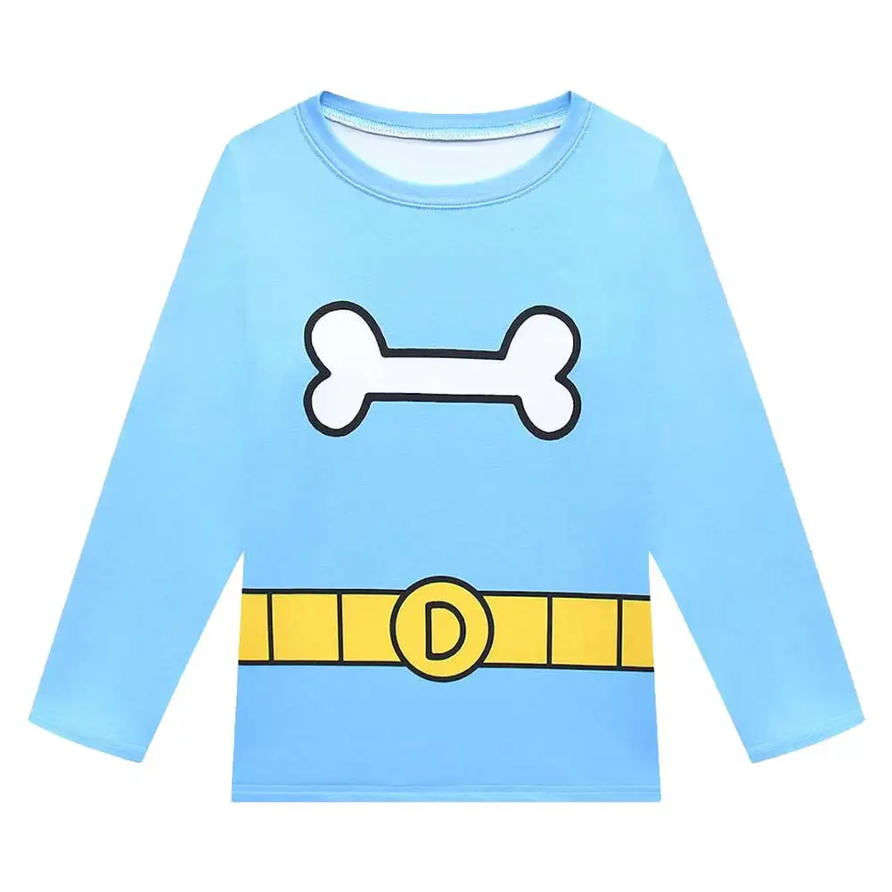 كارتون شرطي تأثيري الكلب السراويل العليا الملابس تمويه لعب الأدوار تأثيري حلي الزي هالوين كرنفال حفلة البدلة