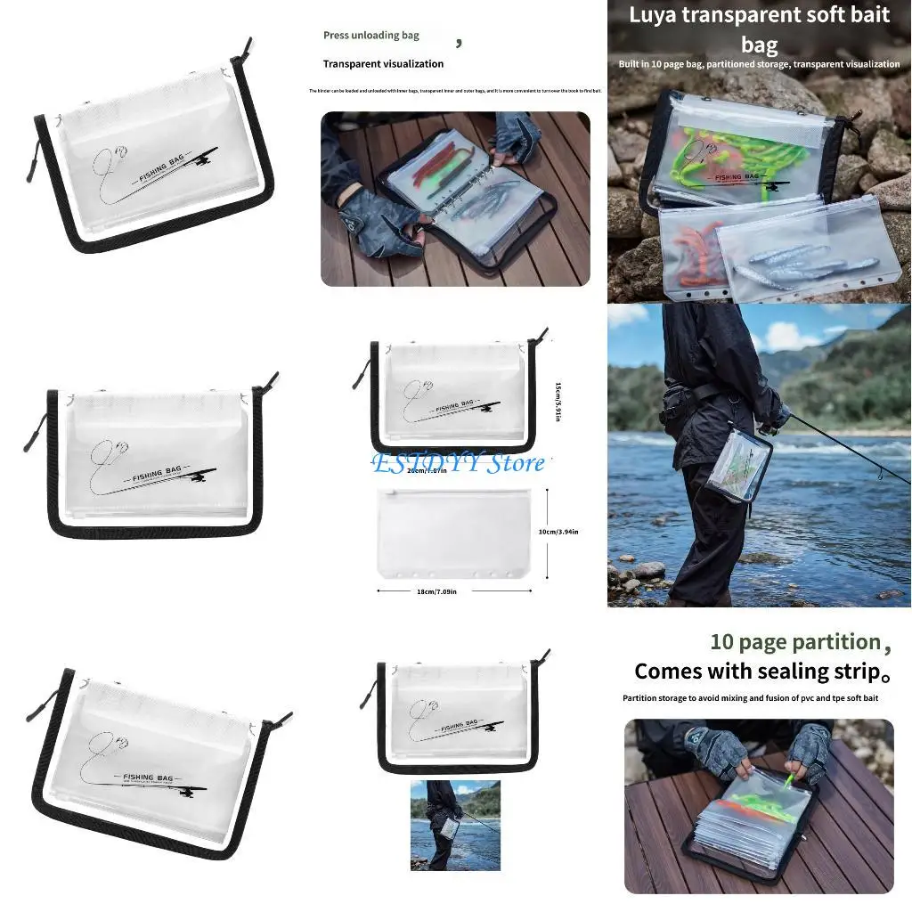 

G6DE Fishing Lures Hook Storage Bag Spoon Lures Organizers Include 10/5 Pocket