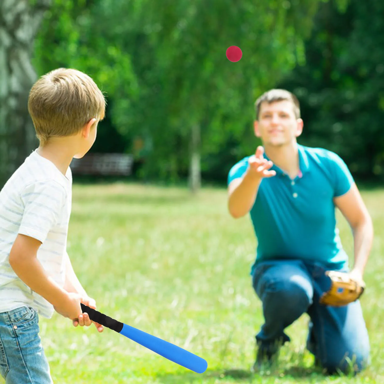 

2Pcs Children's Baseball Bat Set Eva Lightweight Portable Stick Thickened Pvc Pipe Sports Rod Multiuse Training Toy Gift
