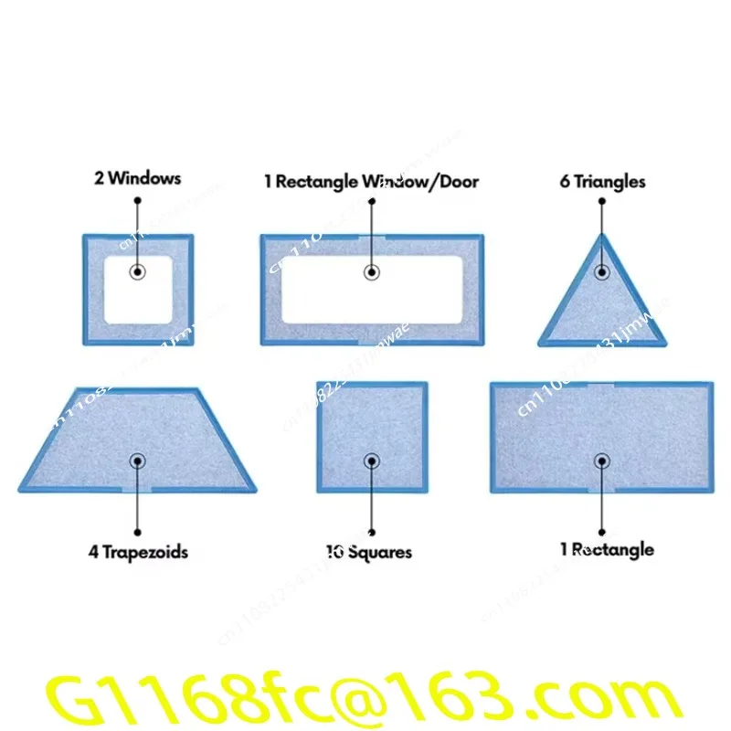 Magnetic Building Blocks with Panels - Interlocking Geometries for Educational Building Toys Square/triangle/rectangle
