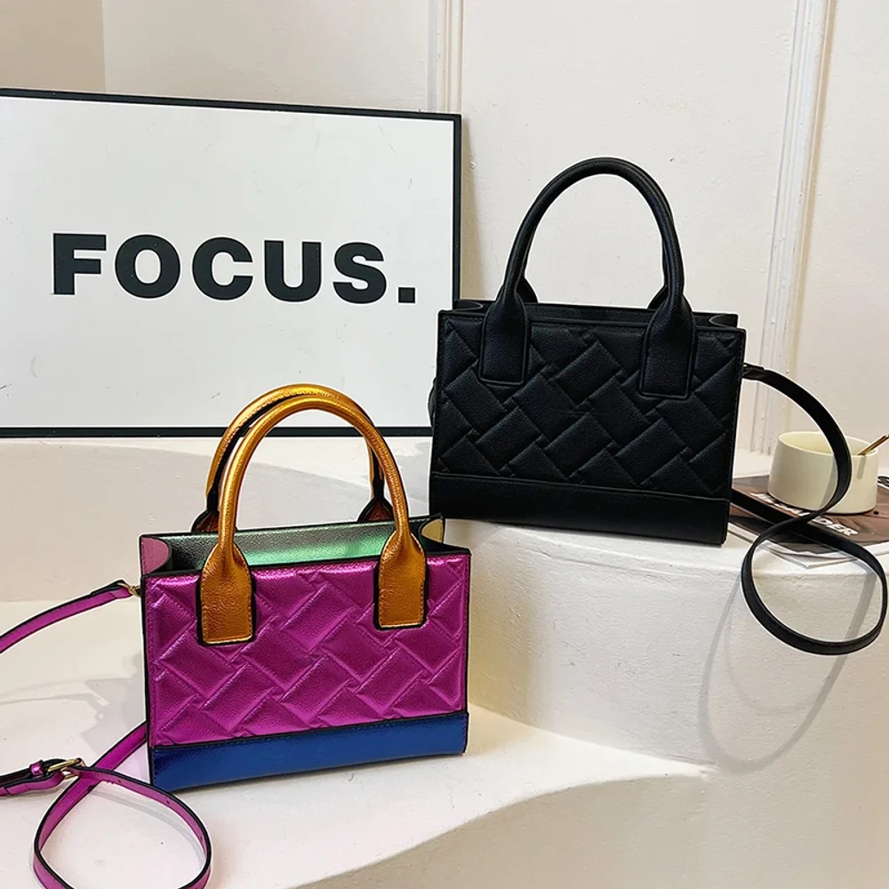 

Женская сумка K-g с цветными вставками и цепочкой, модная женская сумка через плечо на молнии, маленькая квадратная сумка, сумка-кроссбоди