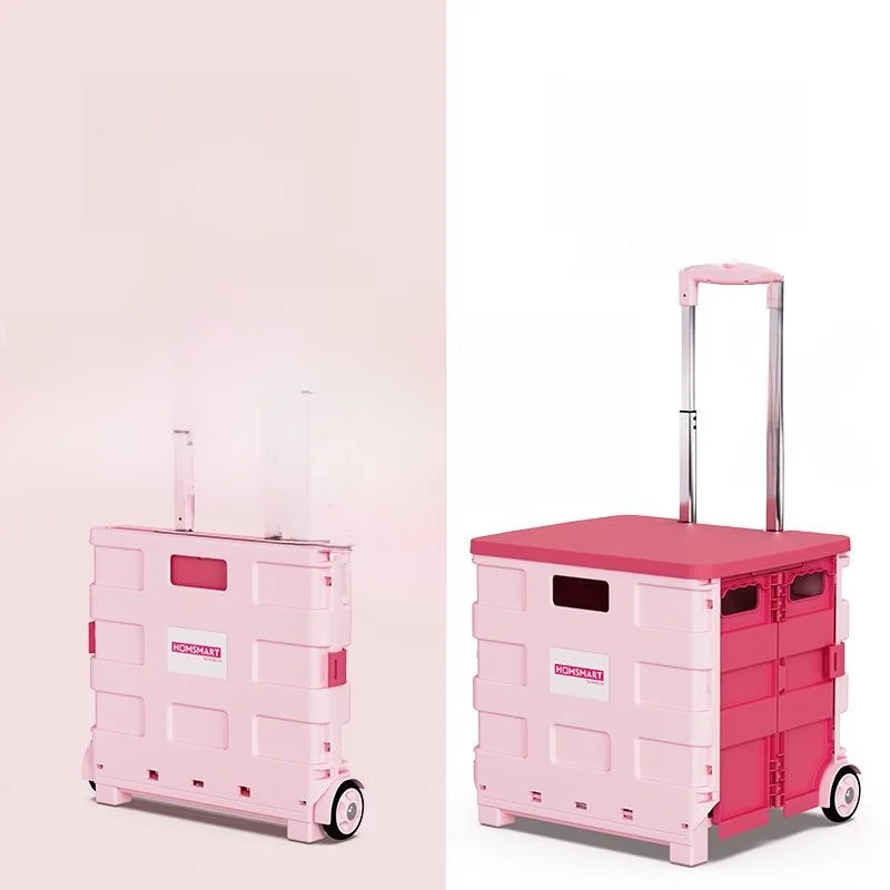portable-folding-shopping-cart-vegetable-buying-little-trolley-home-use-outdoor-stair-climbing-plastic-stainless-steel-body