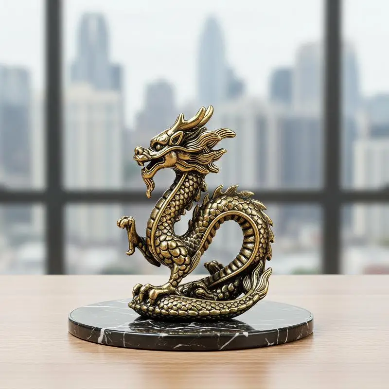 Brass Dragon Figurines Miniatures Desktop Ornaments Retro Metal Model Crafts