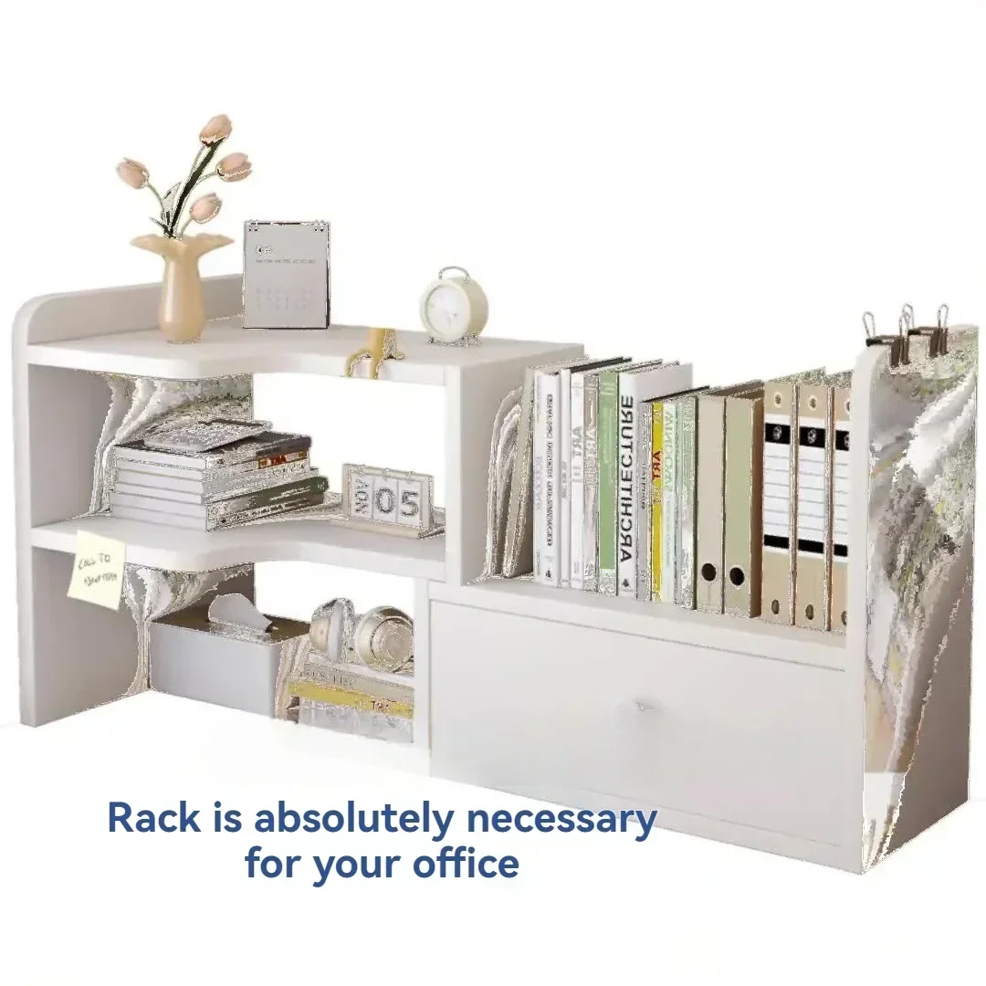 Modern Bookshelf Office Desktop Storage Shelves Multi layer Scalable Shelves Student Desk Storage Boxes Small Bookcases