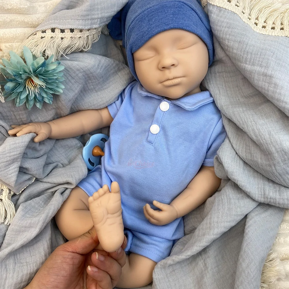 50cm High Simulation Pure Silicone Reborn Girl Can Open Mouth Blank Newborn Doll Easy to Makeup for Reborn Artists & Collectors