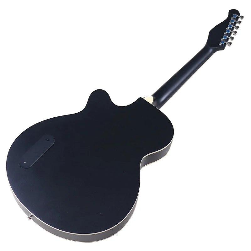 Thin Body 6 Strings Acoustic Electric Guitar 40 Inch Basswood Body Folk Guitar Good Handicraft Black & Natural