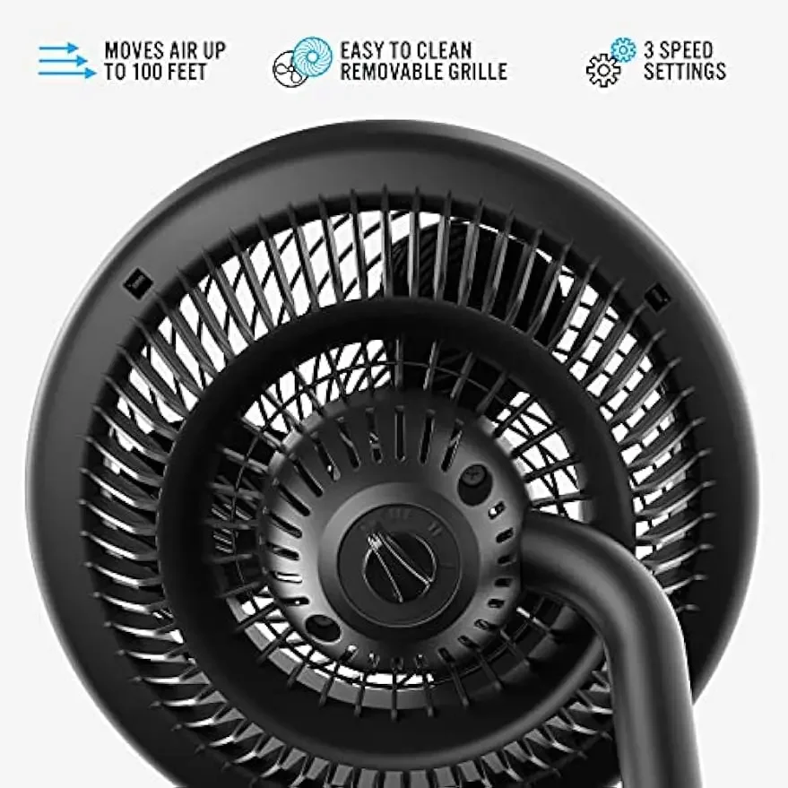 783 Full-Size Whole Room Air Circulator Fan, Adjustable Height, 3 Speeds, Tilt Head, Removable Grill, Moves Air 100 Feet