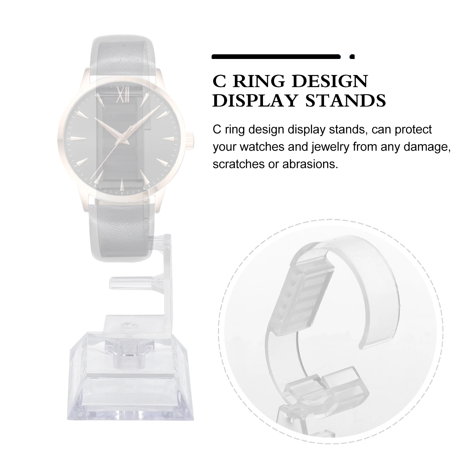 

10pcs Adjustable Watch Display Stand C Ring Design Jewelry Holder Storage Rack For Bracelets Bangles Watch Stand Holder