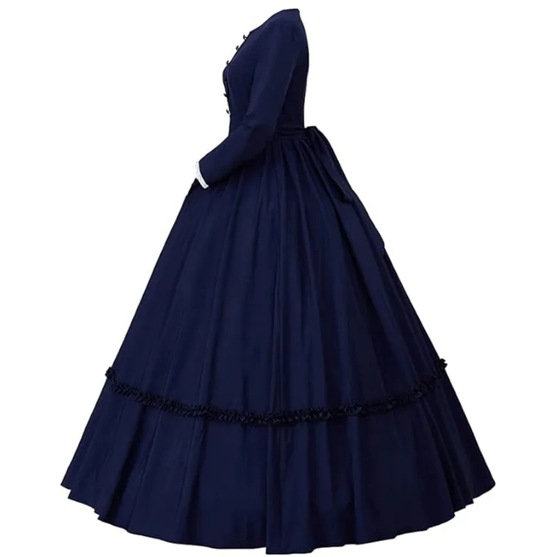

Medieval Victorian Retro Princess Cosplay Costume For Women Halloween Court Royal Gothic Elegant Vampire Bride Swing Dress