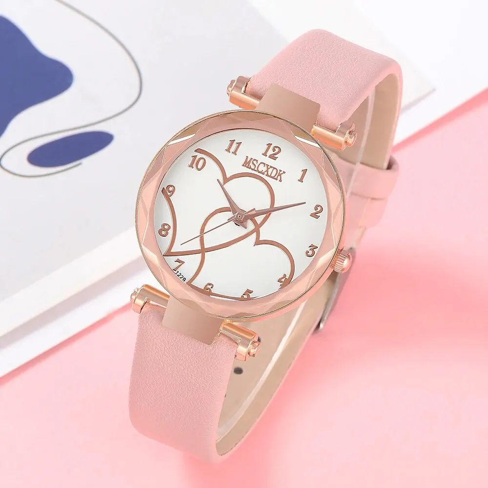 2PCS Set Simple Women Watch & Wallet Set Female Grid Short Wallet Card Bag Dress Leather Quartz Wristwatches Clock Montre Femme