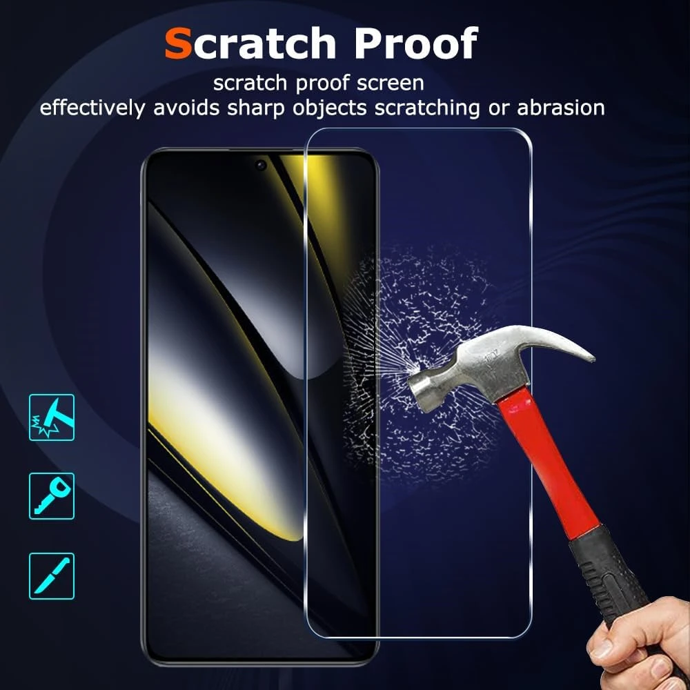 3Pcs 9H Hardness Tempered Glass For POCO X3 NFC X4 X5 X6 Pro Screen Protector For poco F3 F4 GT F5 F6 M6 4G 5G Protective Film