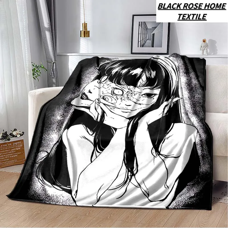 Horror Comics Junji Ito Tomie Kawakami Blanket Bedroom Casual Bed Sheet Shawl Blanket Photography Props Flannel Sleeping Blanket