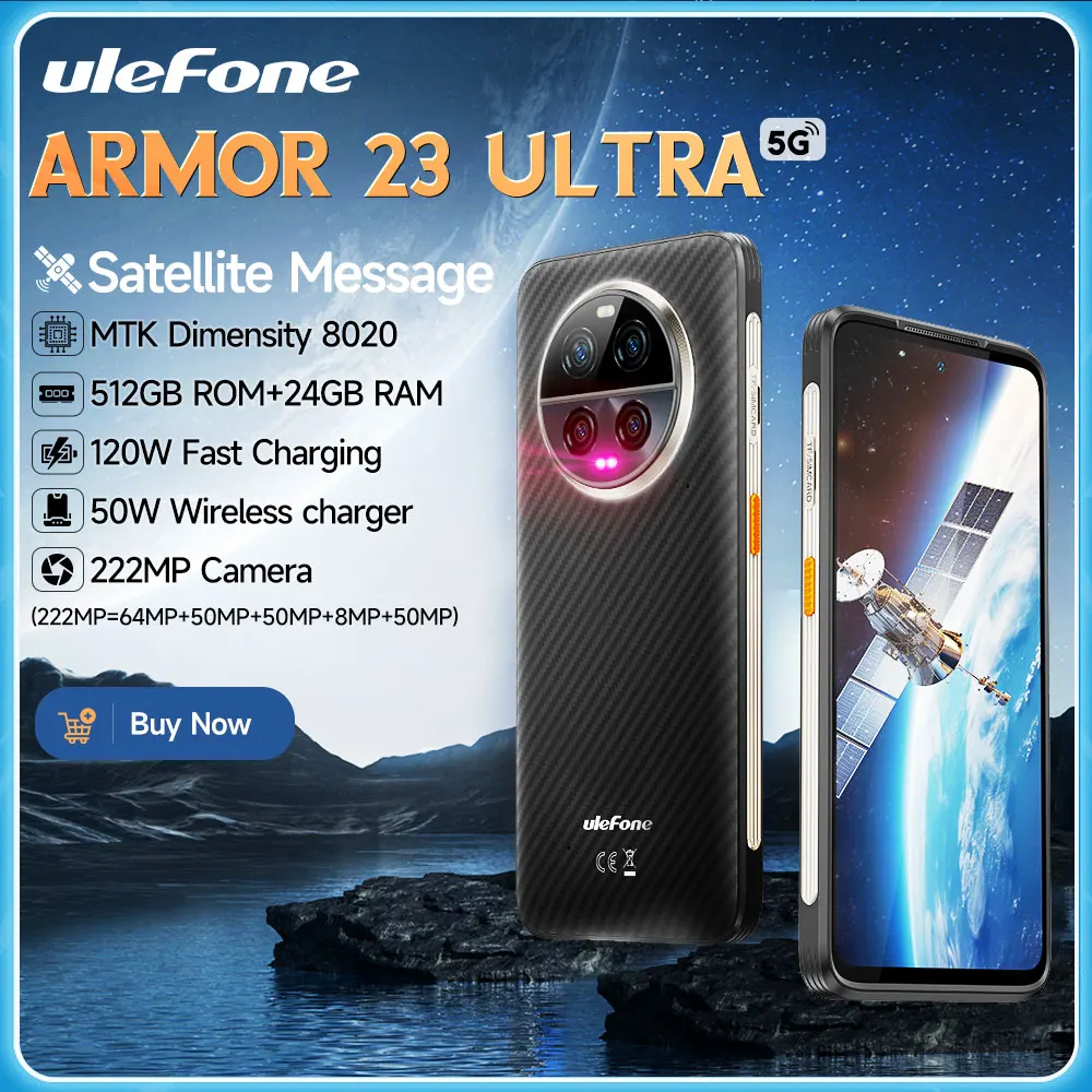 ulefone armor 23 ultra 5g telefone robusto mensagem satelite 120w smartphone 64mp camera noturna 24gb mais 512gb nfc android 13 telefone movel 01