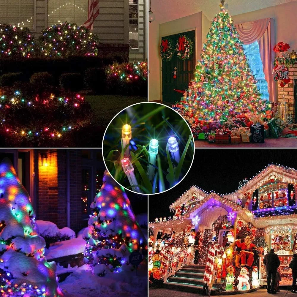 100M Christmas Lights LED 8 decoration modes String Lights Curtain Garland Waterproof For Holiday Party Xmas Decoration 2024