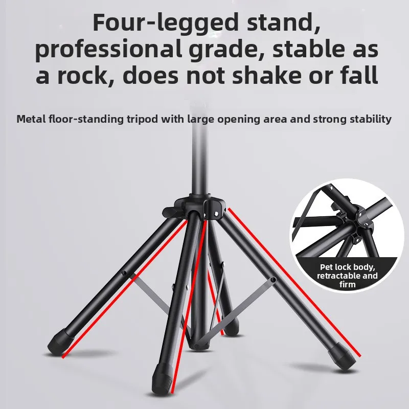 Laptop and Projector Floor Stand with Wide Metal Tray, Adjustable Height, Tilting Angle, Stable Four-Leg Base for Home Offices