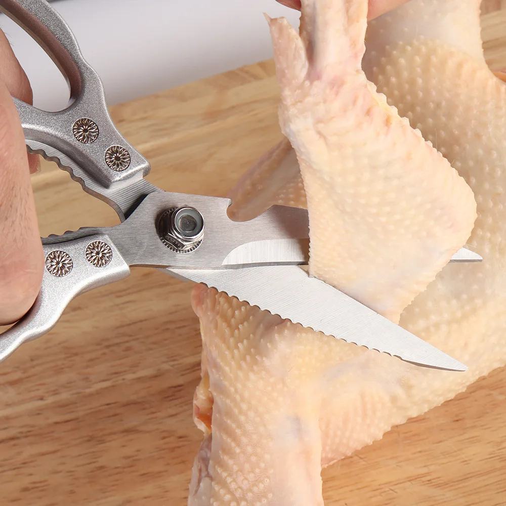 Multifunctional 5CR13 Japanese Stainless Steel Durable Kitchen Scissors For Roast Meat Shear Knife Can Cut Meat Fish Vegetable