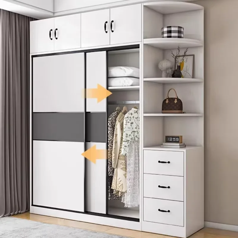 Modern Luxury Wardrobe Storage New Sliding Doors Organization Wardrobe Bedroom Drawers Ropero Armable De Ropa Home Furniture