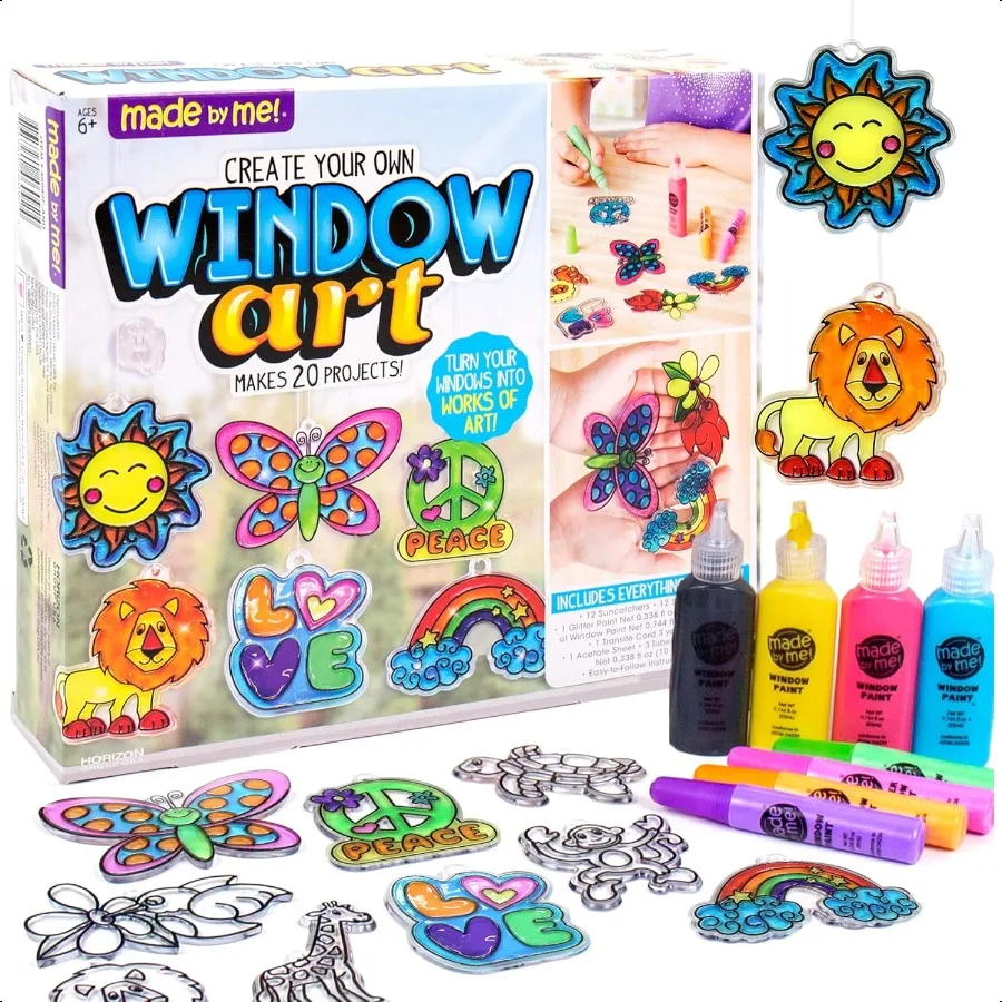 

Create Your Own Window Art Paint Your Own Suncatchers DIY Arts Crafts Idea Craft Kits for Crafts for Toddlers Toddler Arts and