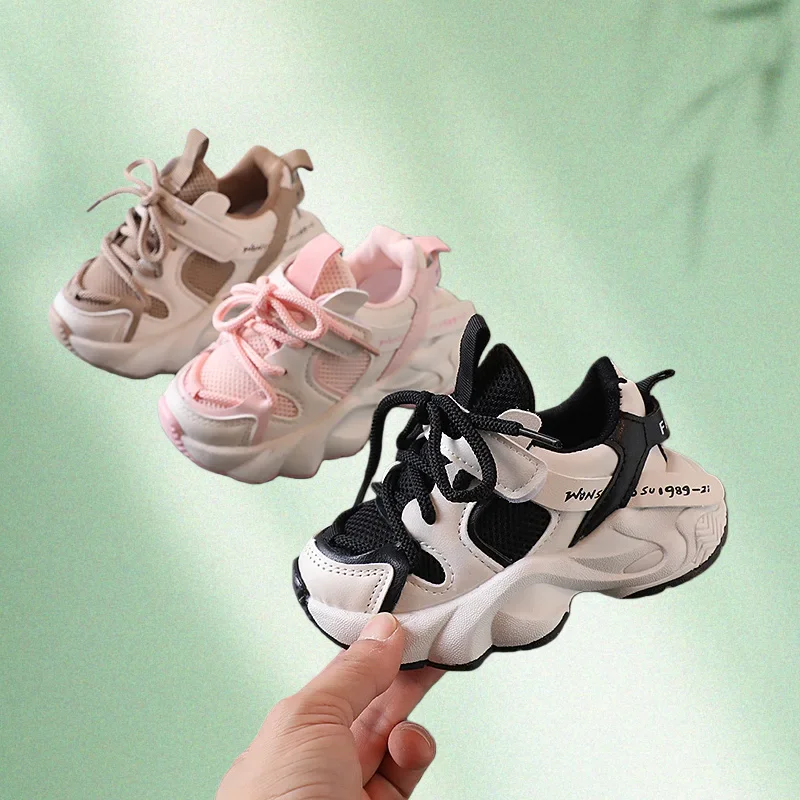 Kids Sport Sneakers for Boys Girls Spring Autumn Student Shoes Non-slip Mesh Breathable Children
