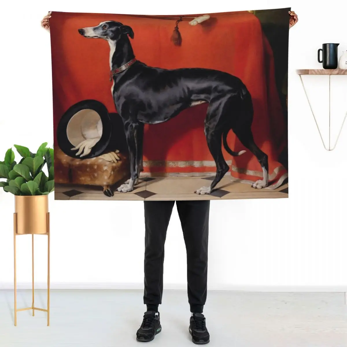 Eos, A Favorite Greyhound of Prince Albert Throw Blanket couch cozy soft plush fuzzy picnic outdoor blanket