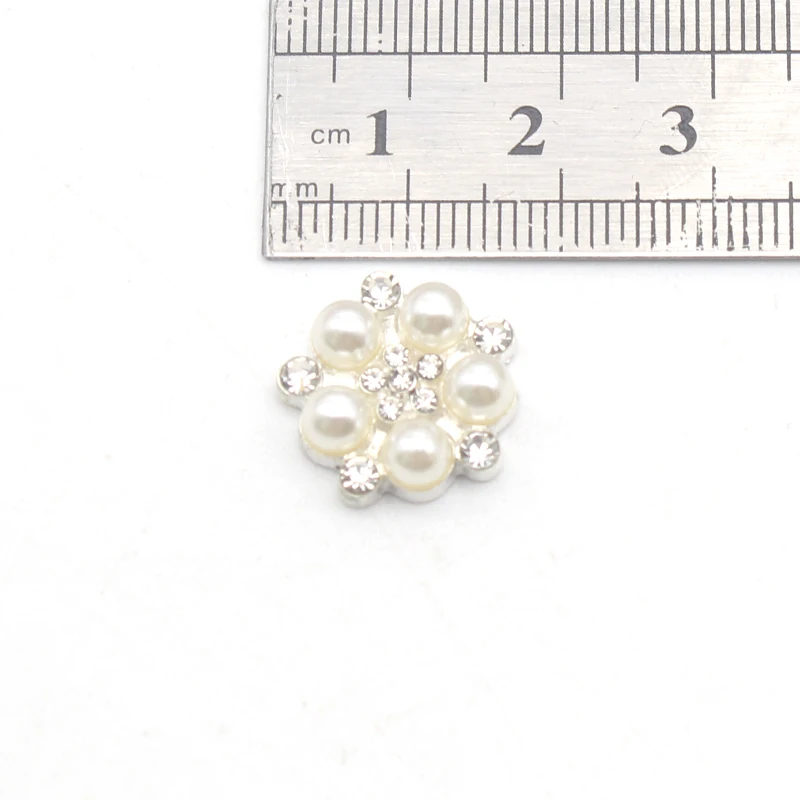 Fashion 16mm Alloy Pearl Rhinestone Button Flower Heart Ornament DIY Clothing Hair Accessories Jewelry Creative Clothing Bow Acc