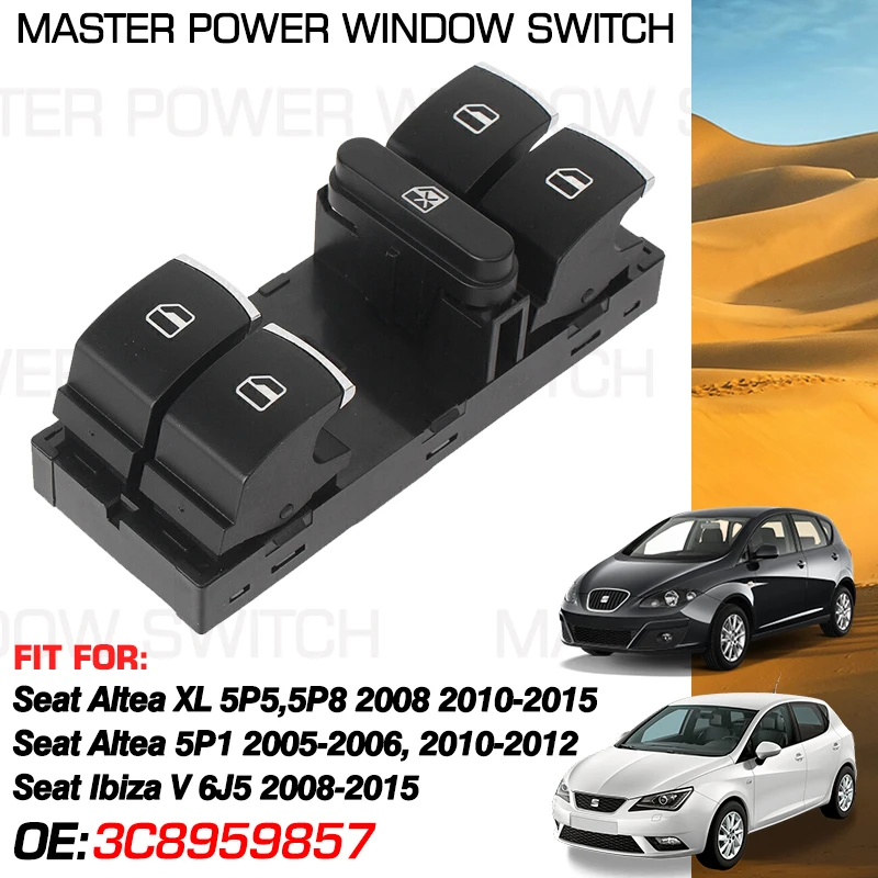 

Power Master Window Switch 3C8959857 10 Pins For Seat Altea 5P5 5P8 5P1 Ibiza 6J5 2005 2006 2008 2010 2011 2012 2013 2014 2015