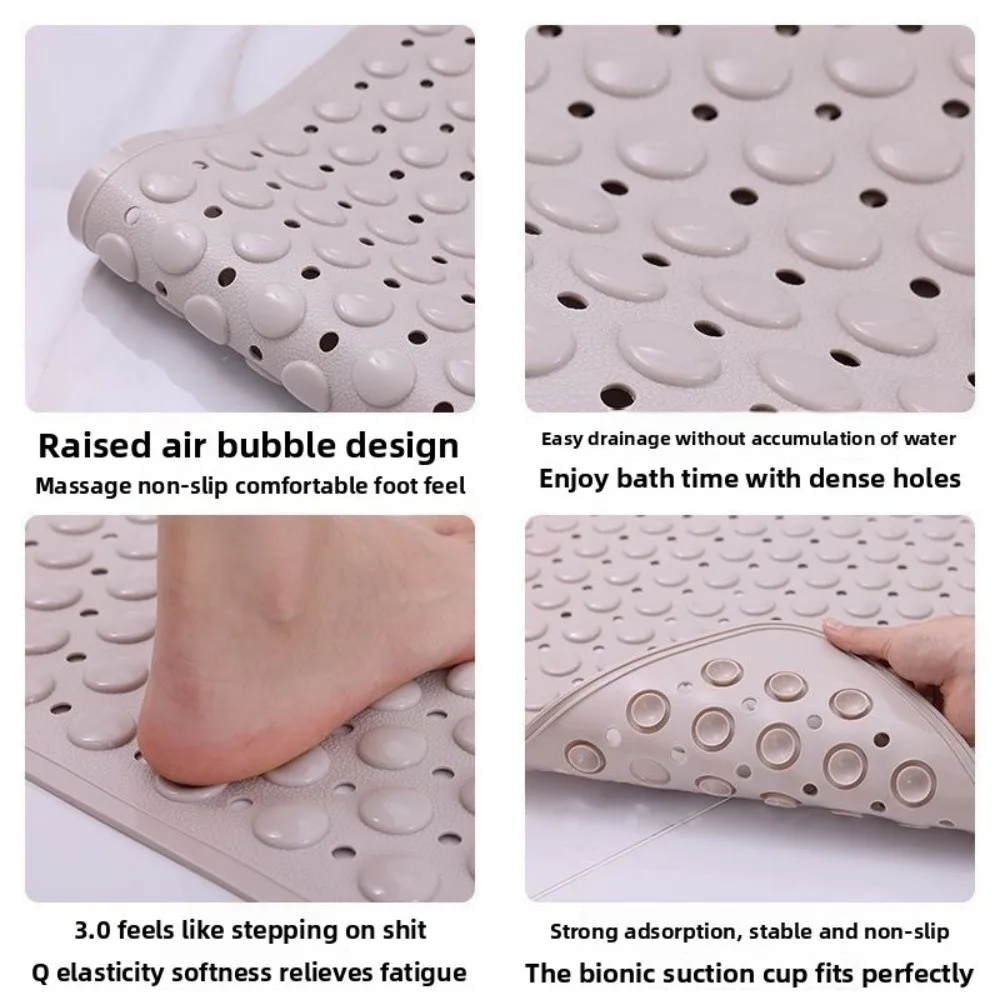

Shower Pad Washable with Suction Cup PVC Bath Mat Bathroom New 70*35cm Non-Slip Shower Mat Multi-Color Drainage Holes