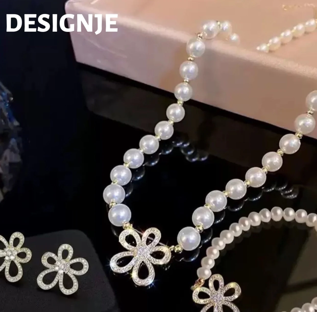 

[Классическое] 3 шт. женское ожерелье с цветочным жемчугом во французском стиле, легкое роскошное, высококачественный дизайн, роскошное ожерелье-цепочка с воротником