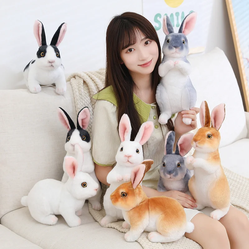 

Simulation Kawaii Long Ears Rabbit Plush Toy Lifelike Animal Stuffed Bunny Doll Toys for Kids Girls Birthday Gift Props Decor