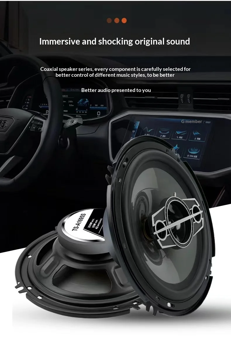 Pair of Car Audio Coaxial Speakers Master Level Tuning Stereo Surround High Restoration HIFI Board Stereo Surround Car Audio