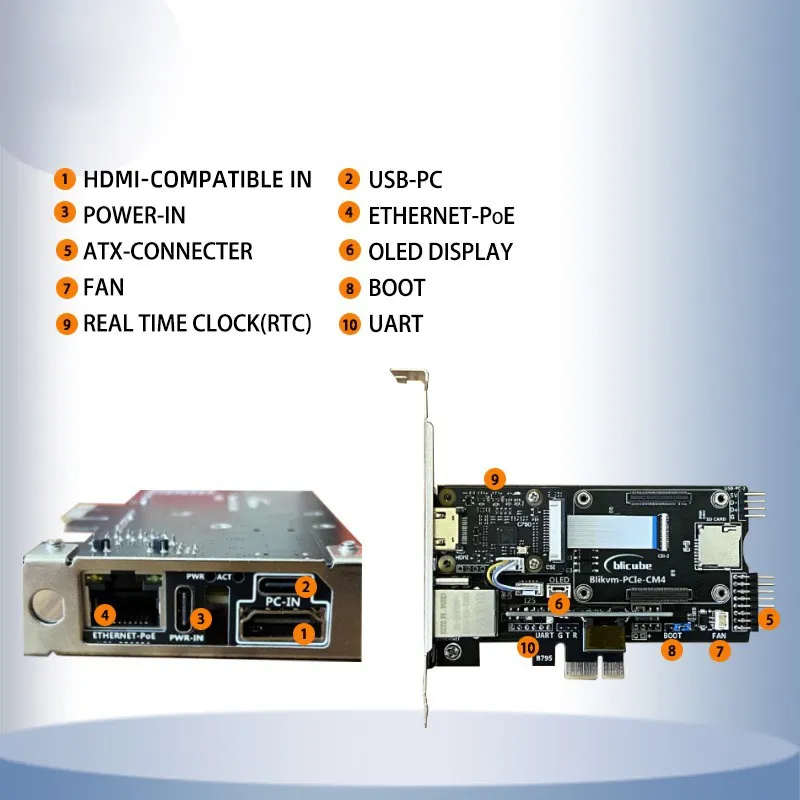 Imagem -06 - Blikvm v2 Pcie Kvm sobre ip para Raspberry pi Cm4 Controle Remoto o & m Servidor com Oled Poe Hdmi-interface Csi Compatível