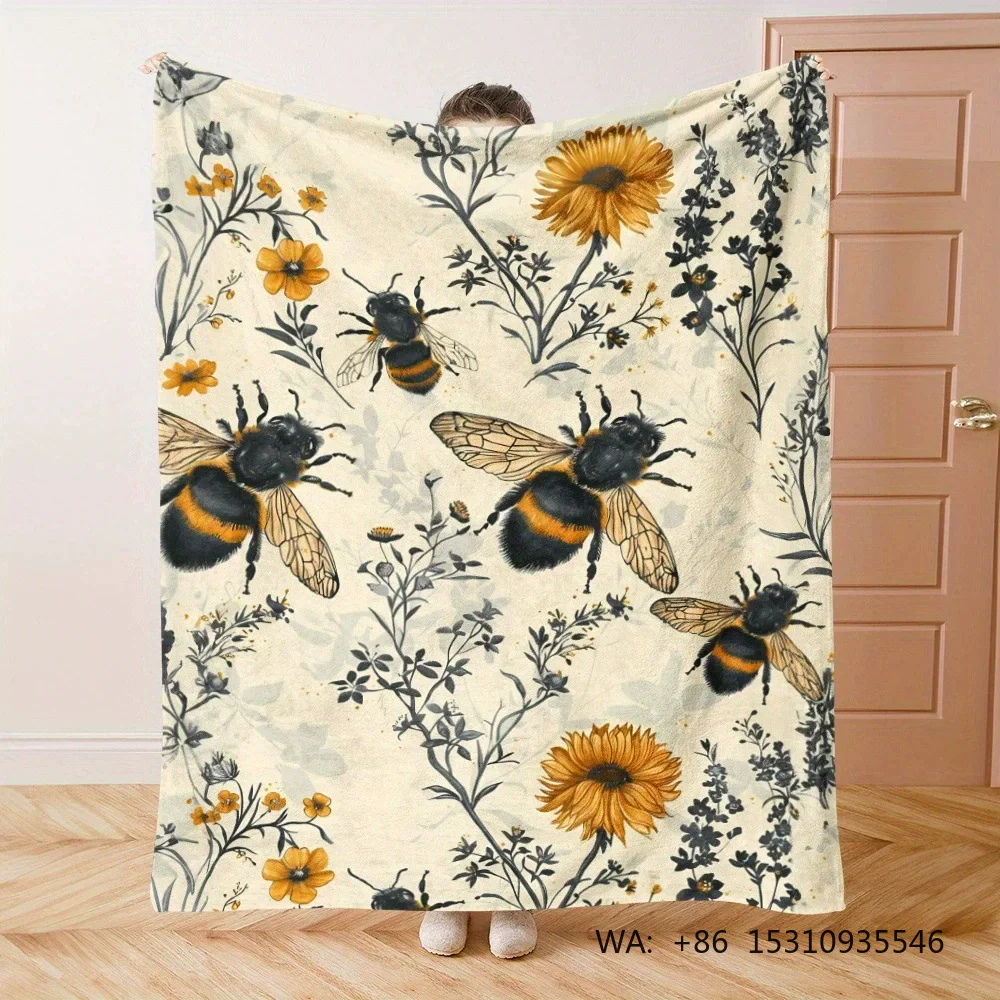 Cross Border High Quality Air Conditioning Blanket  All Season Customized Patterns Square Flannel Blanket
