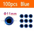 Blue 100pcs 11mm