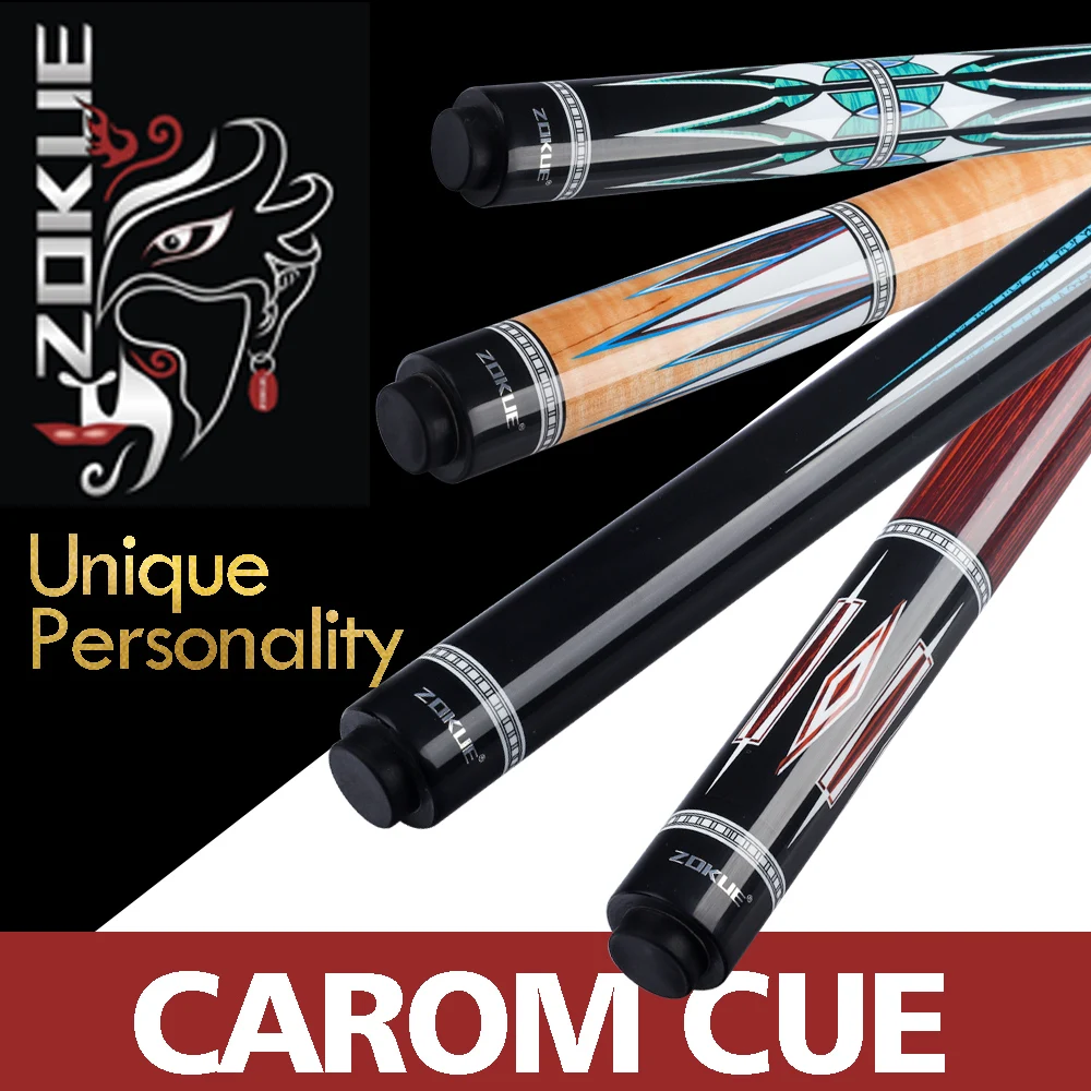 ZOKUE Carom Stick Professional Carom Billiard Cue Korean 3 Cushion Billiard Cue Carom Taper 12mm Tip 142 cm Libre Cue with Case