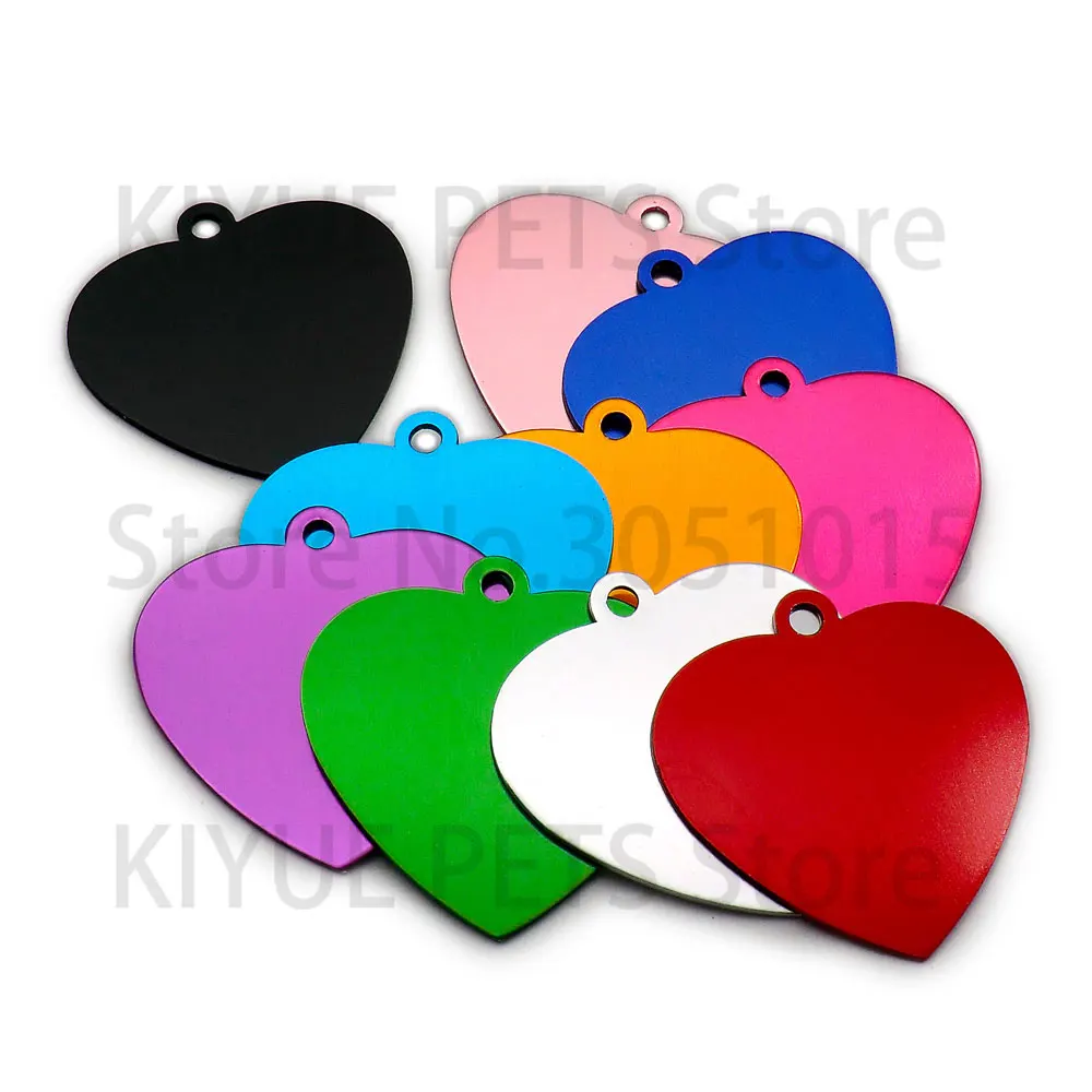 Wholesale Aluminum dog tag 100pcs/lot Pet Tag Custom Engraved Dog Cat Personalized dog tag personalized heart shape Wedding gift